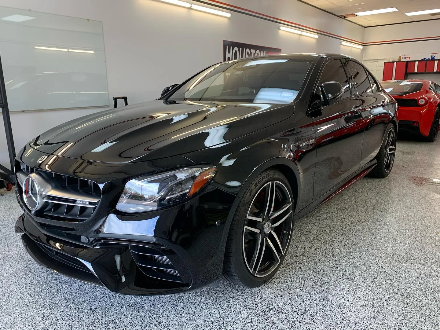 Mercedes sedan used to preview window tint darkness